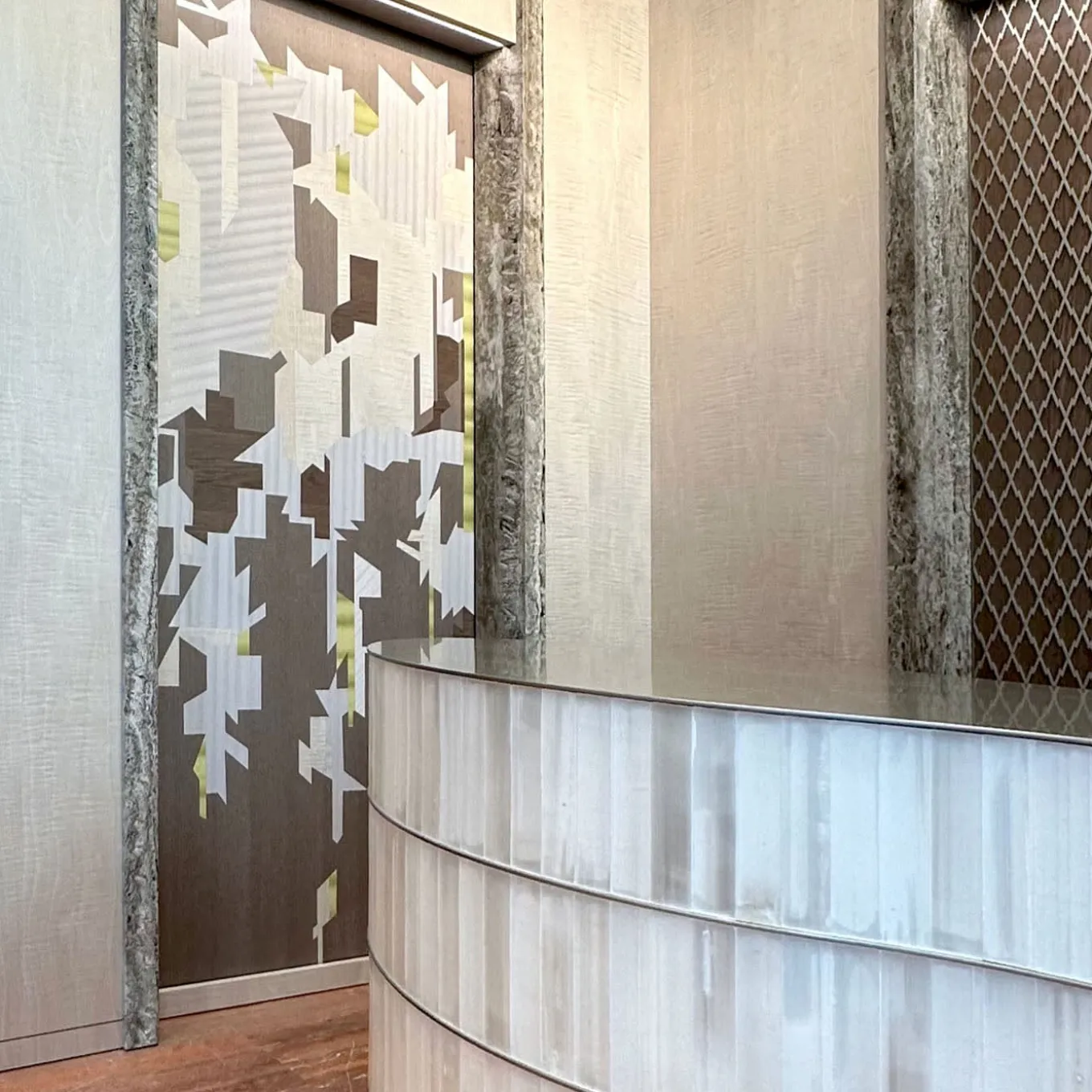 Intarsio Wood Inlaid Polychrome Decorative Panel