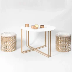 Intersection White & Champagne Bistro Table