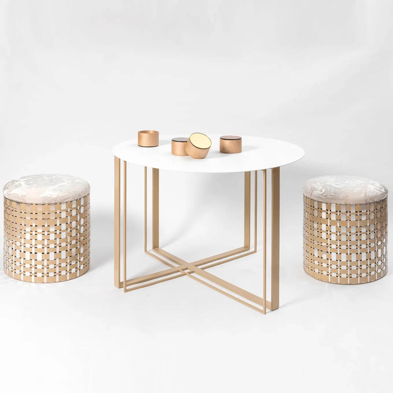 Intersection White & Champagne Bistro Table
