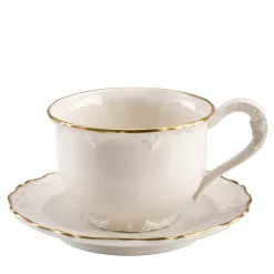 Irene Set of 2 White & Gold Tea Cups