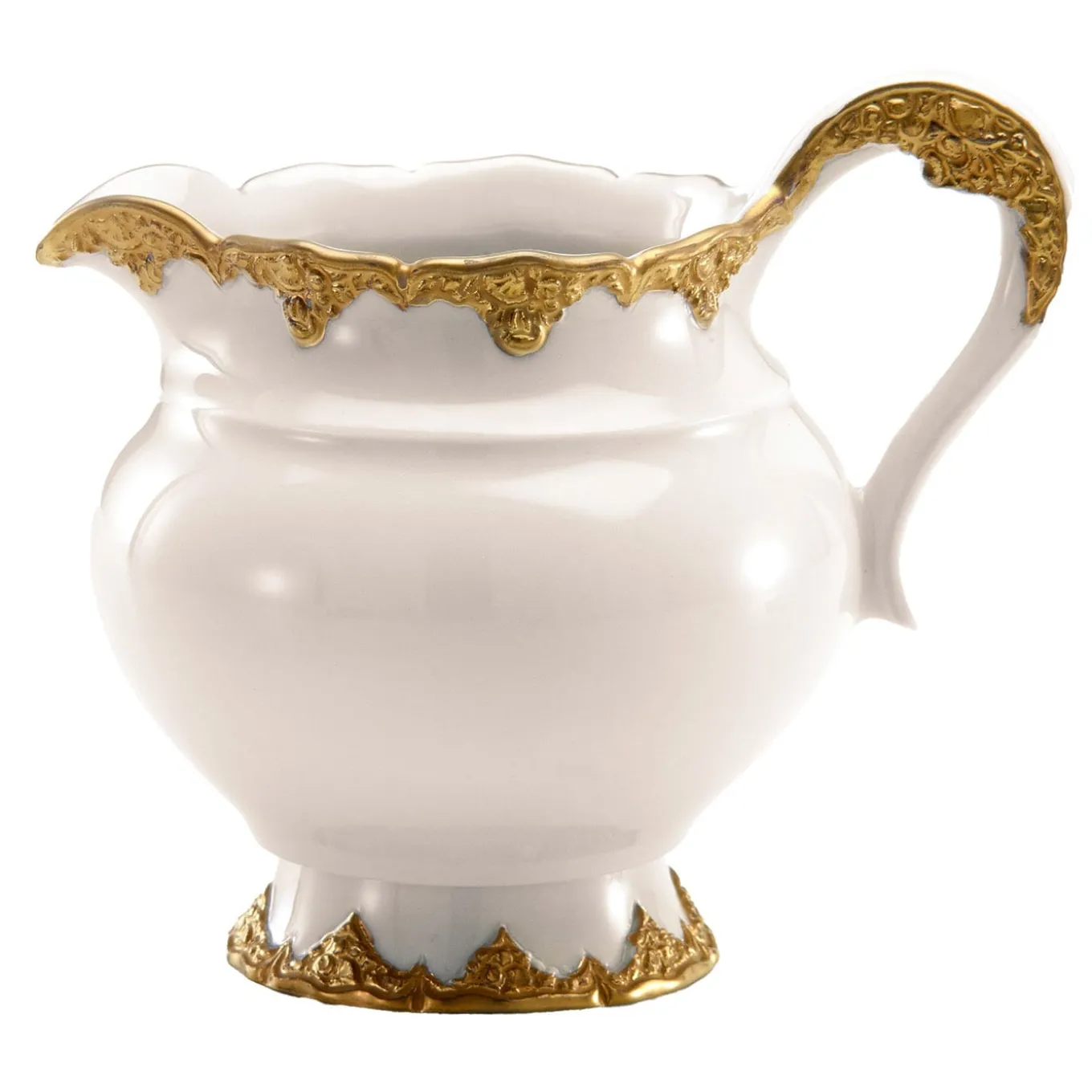 Irene White & Gold Milk Jug