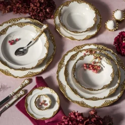 Irene White & Gold Serving Plate