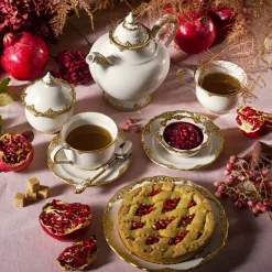 Irene White & Gold Tea Pot