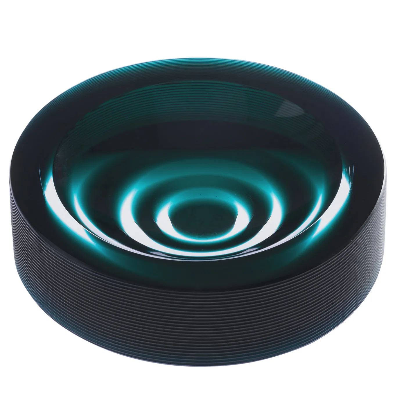 Iride Stripe Ashtray Emerald Green by Federico Peri