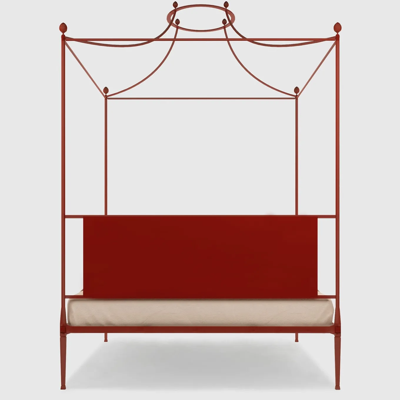 Irina Red Iron Canopy Double Bed