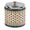 Iris Blue and Natural Wicker Box with Stainless Steel Ice Container