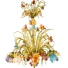 Iris Murano 8 Light Colorful Glass Floral Chandelier