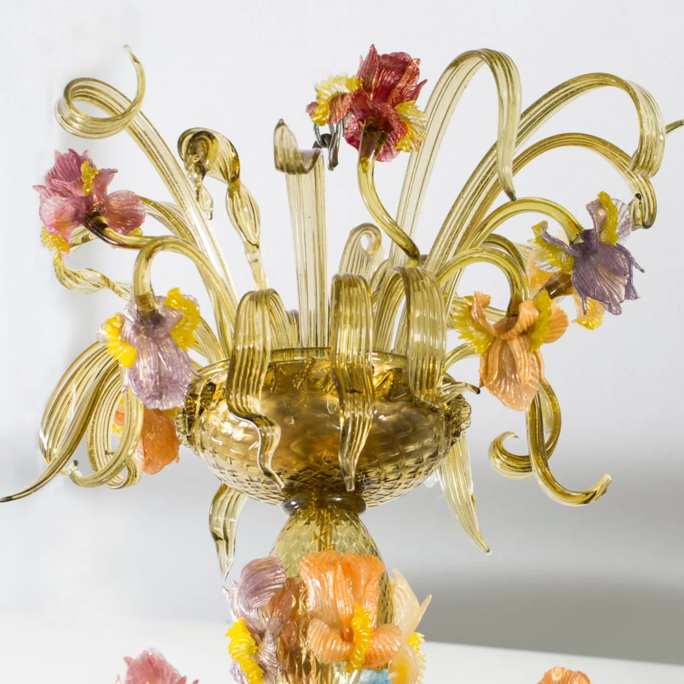 Iris Murano 8 Light Colorful Glass Floral Chandelier