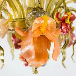 Iris Murano 8 Light Colorful Glass Floral Chandelier