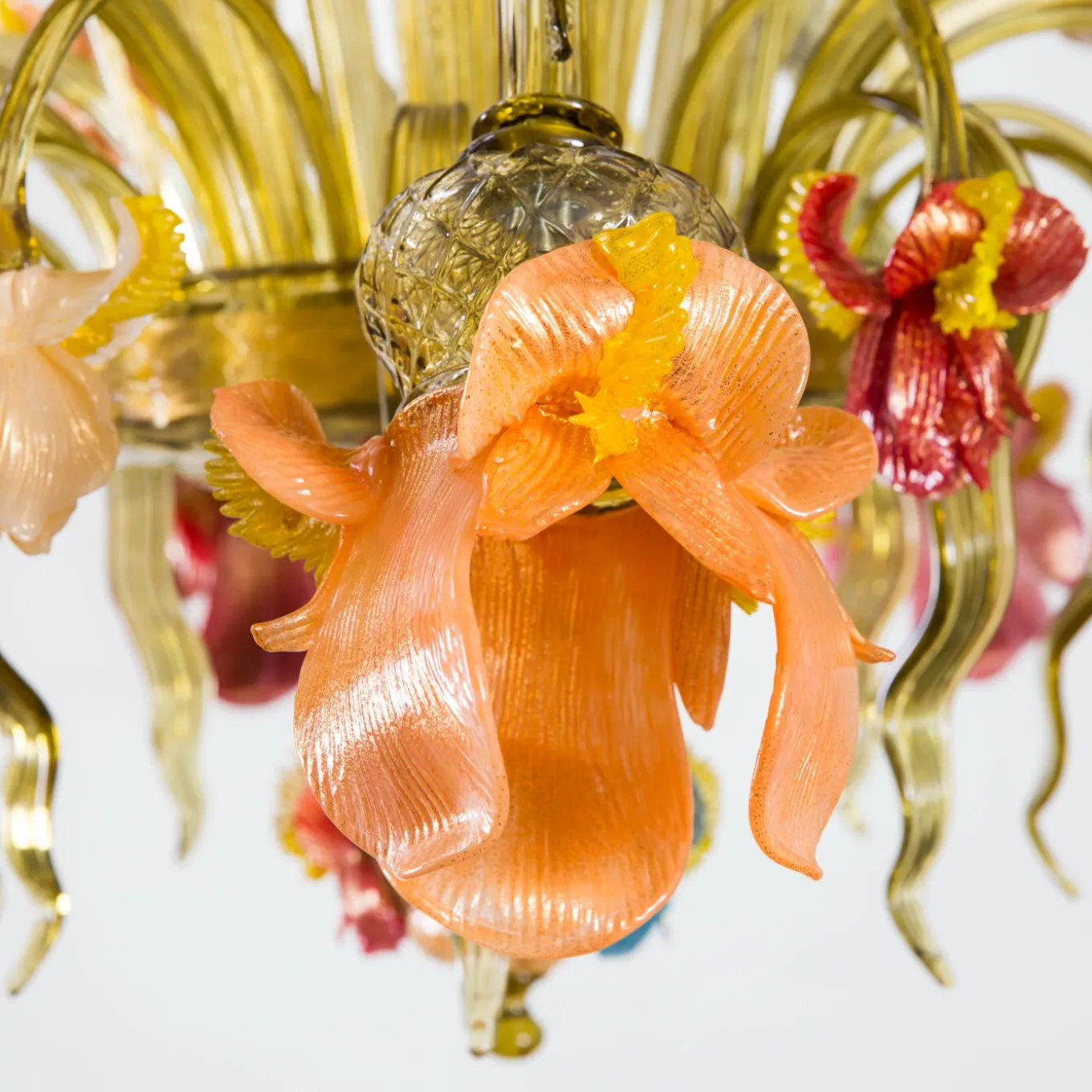 Iris Murano 8 Light Colorful Glass Floral Chandelier