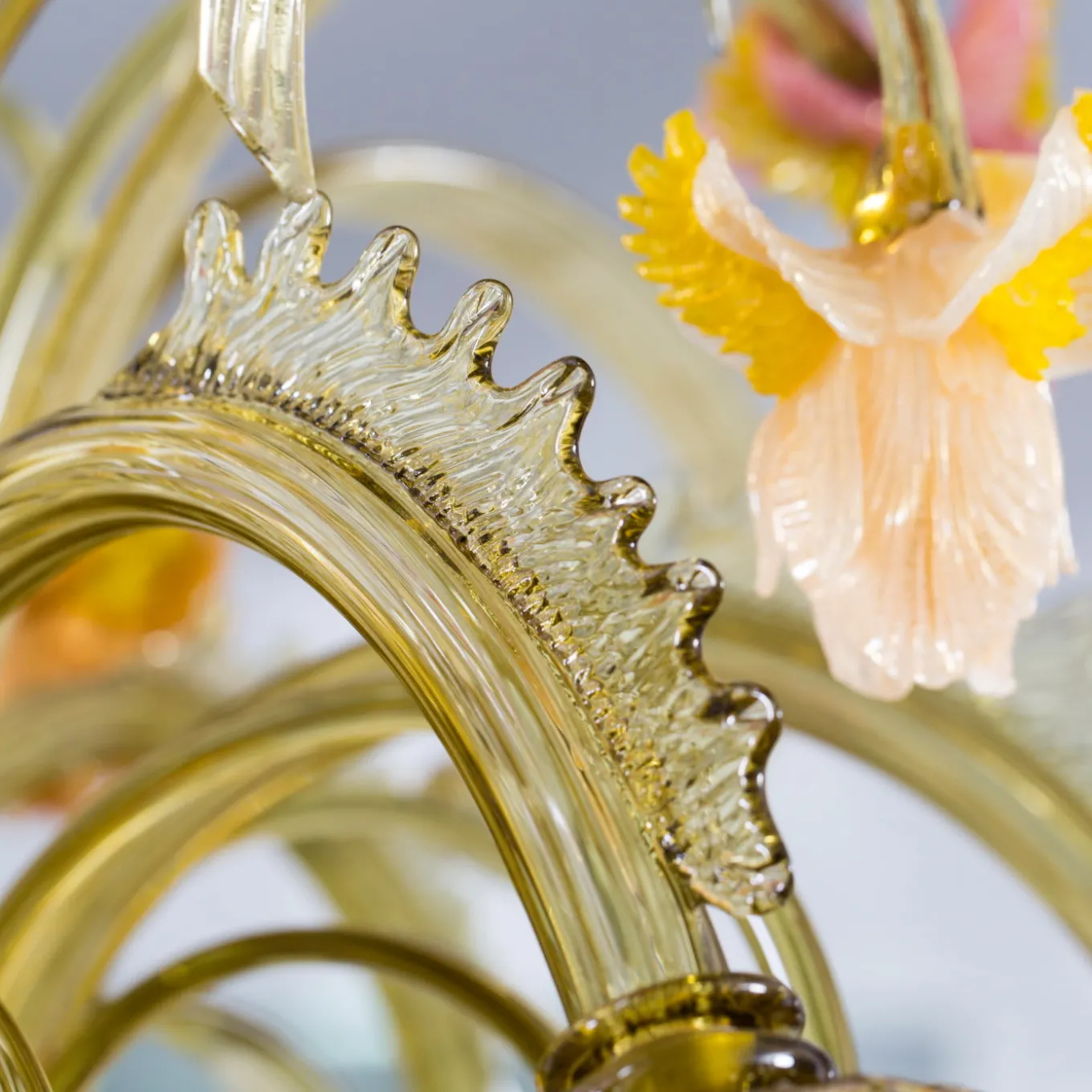 Iris Murano 8 Light Colorful Glass Floral Chandelier