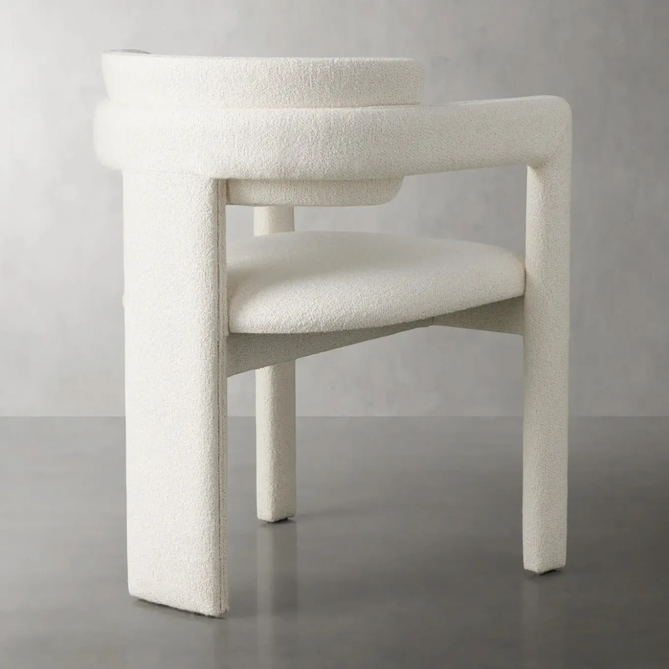 Iris White Fabric & Ash Frame Chair