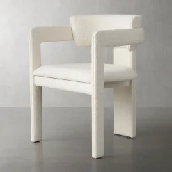 Iris White Fabric & Ash Frame Chair