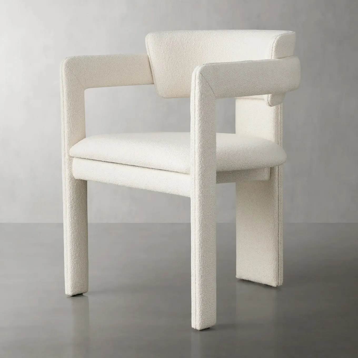 Iris White Fabric & Ash Frame Chair