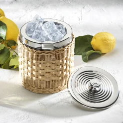 Iris Wicker Basket with Stainless Steel Ice Container