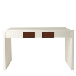 Irma Desk Ivory and Nut Brown