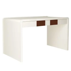 Irma Desk Ivory and Nut Brown