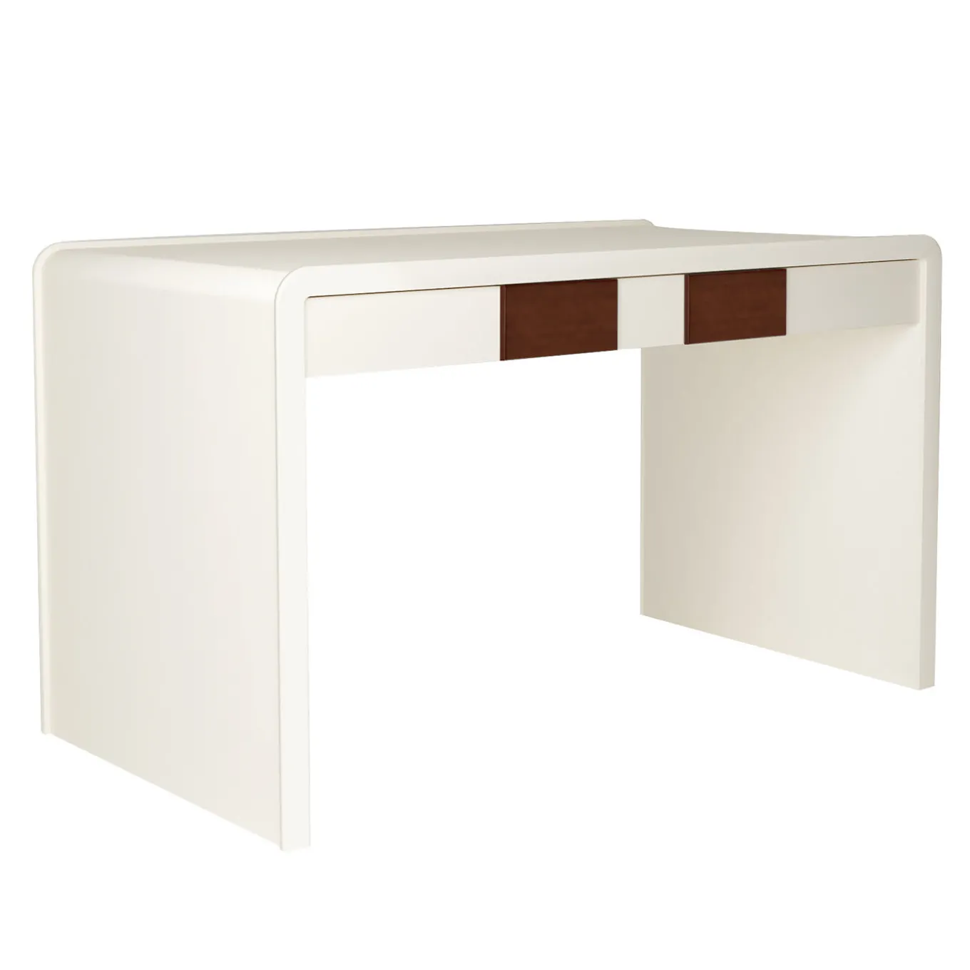 Irma Desk Ivory and Nut Brown