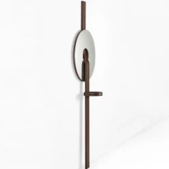 Irpin Disk-Shaped Brown Wall Mirror