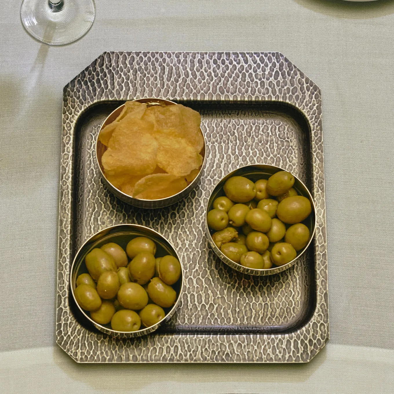 Iside Bronze Tray with 4 Bowls