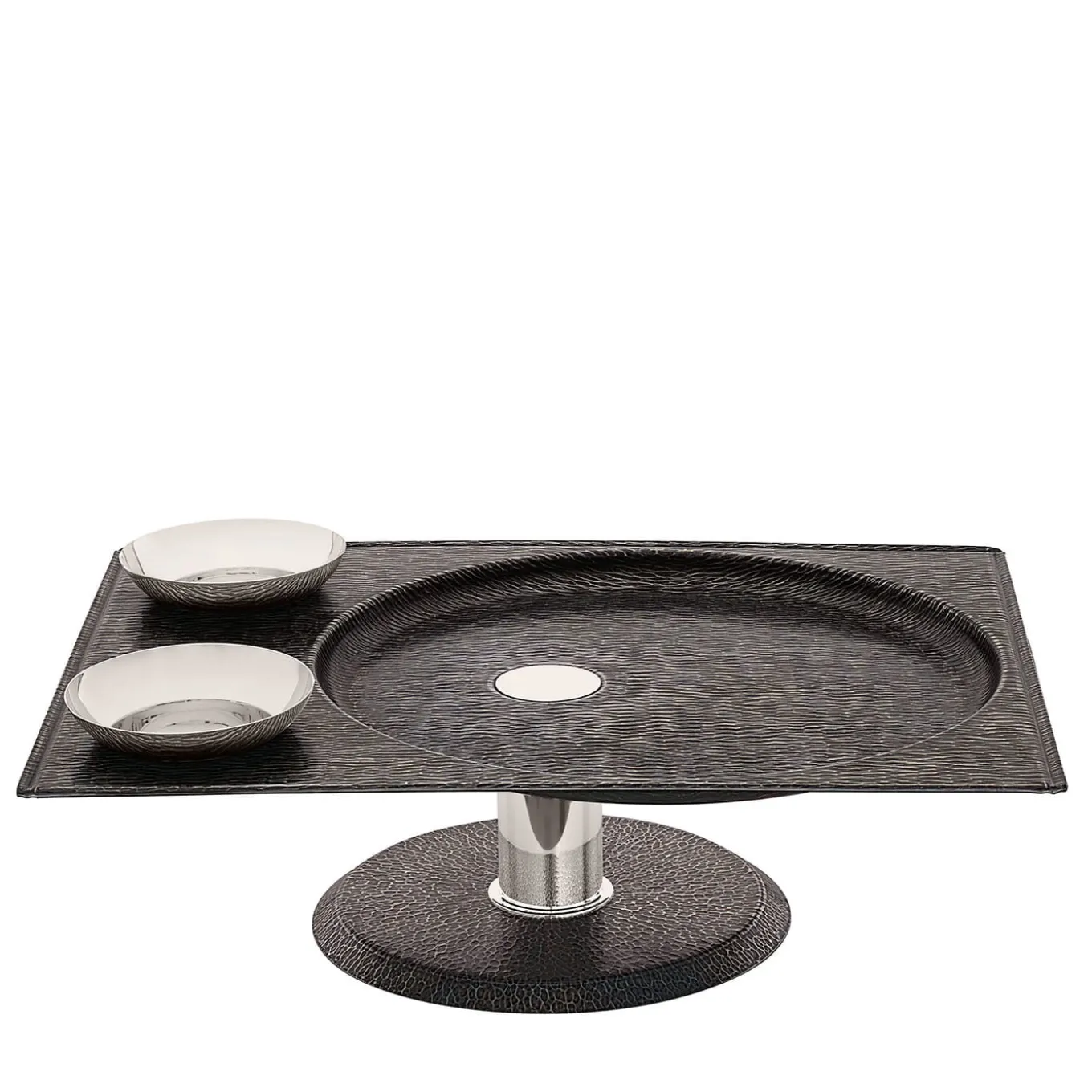 Iside Rectangular Bronze Stand with 2 Bowls