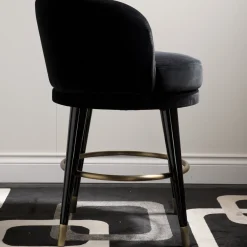 Isidoro Black Swivel Bar Stool
