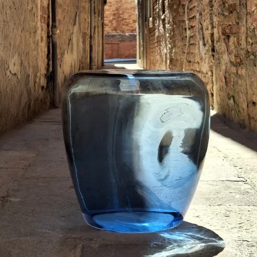 Isola blue Murano glass stool