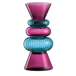 Issey Set of 5 Ruby and Turquoise Vases By Matteo Zorzenoni