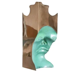 It Green Patina And High Mirror Polish Sculpture
