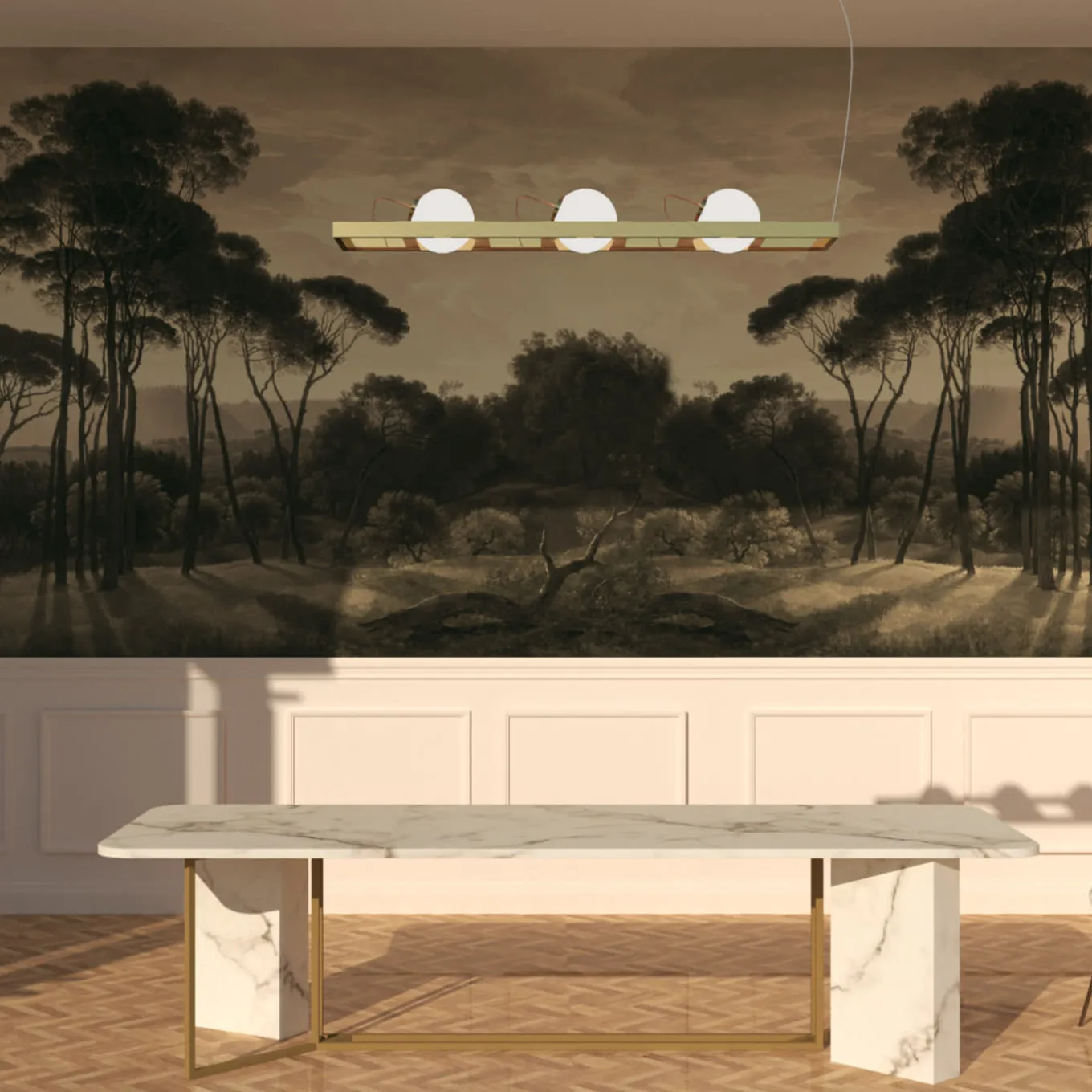 Italian Panorama Seppia Wallpaper