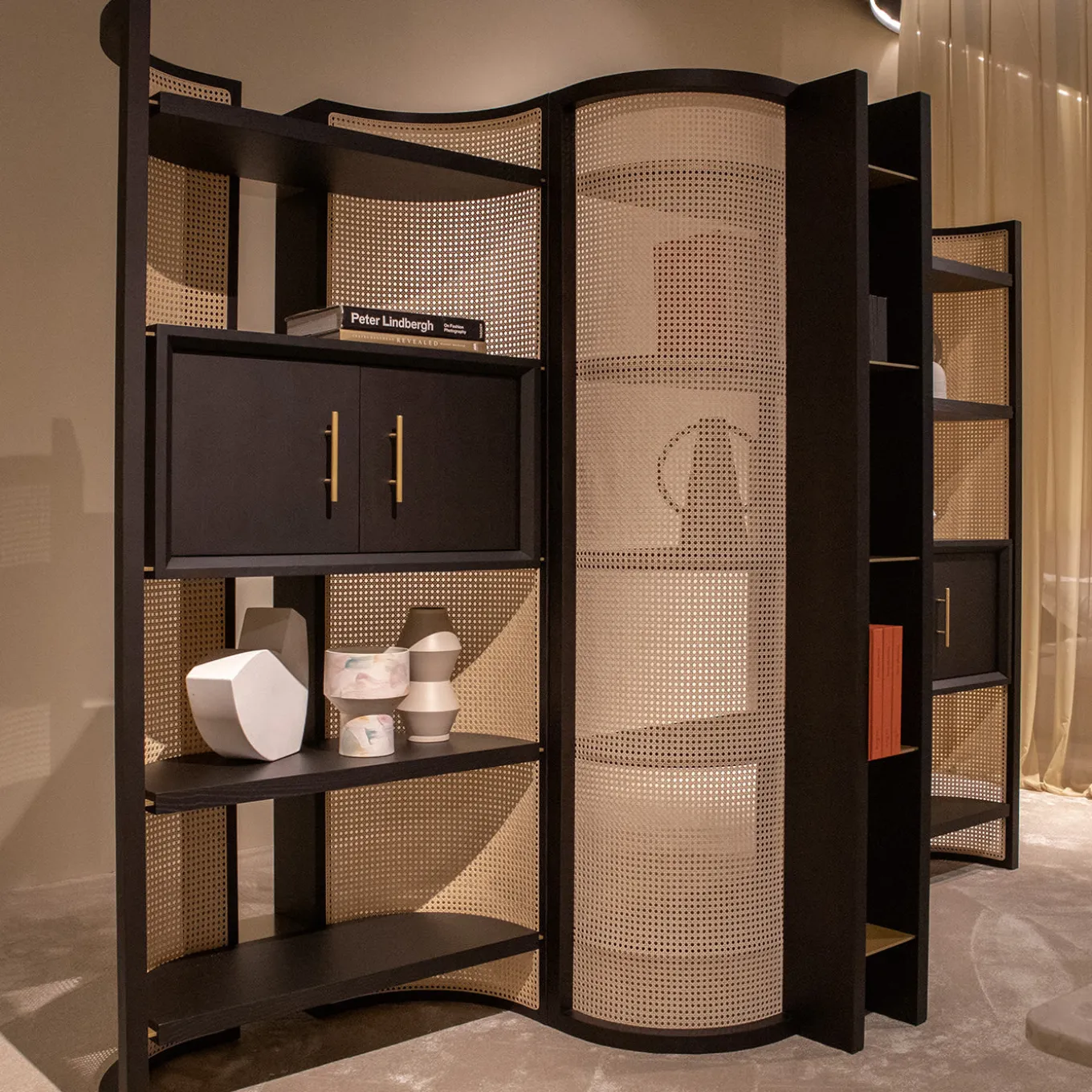 Itoku Vienna Straw & Moka-Finished Ash Bookcase #2