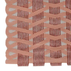 Ivory and Light Coral Tones Wool Rug