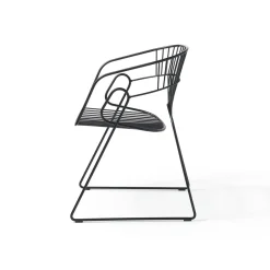 Japan Black Metal Outdoor Chair