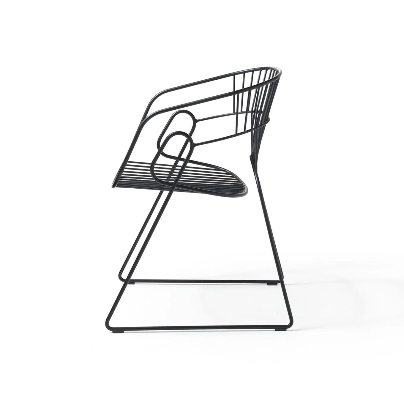 Japan Black Metal Outdoor Chair