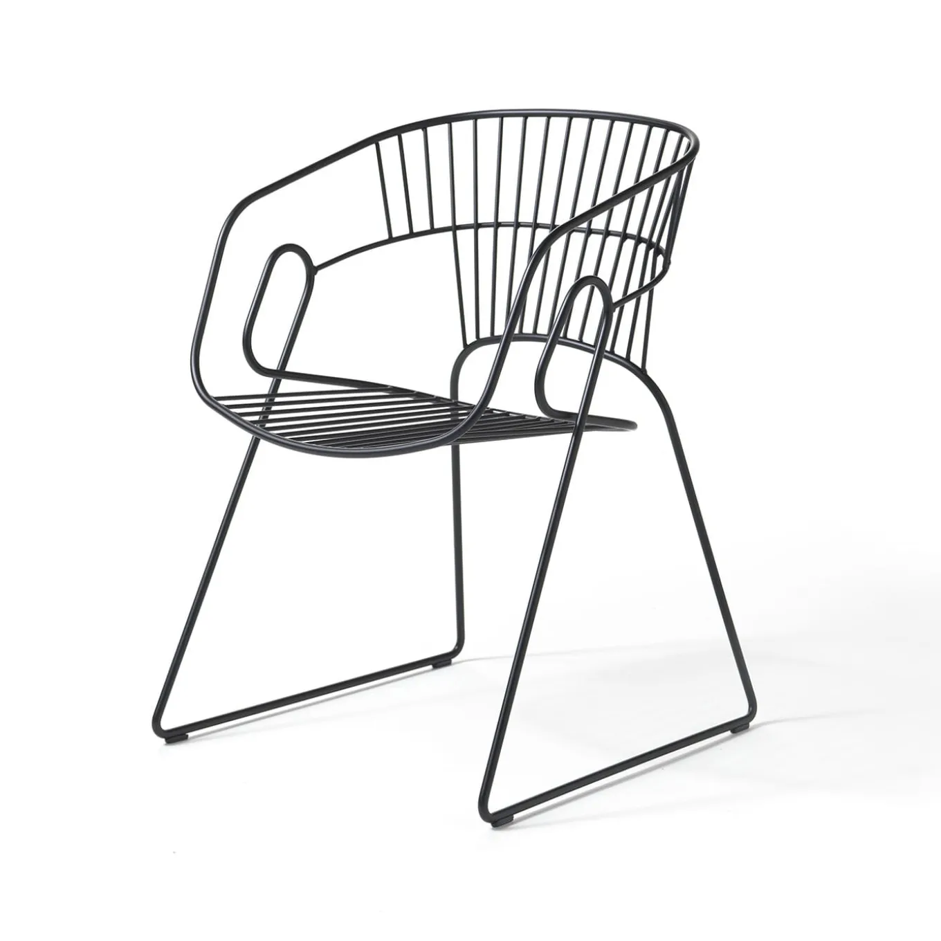 Japan Black Metal Outdoor Chair