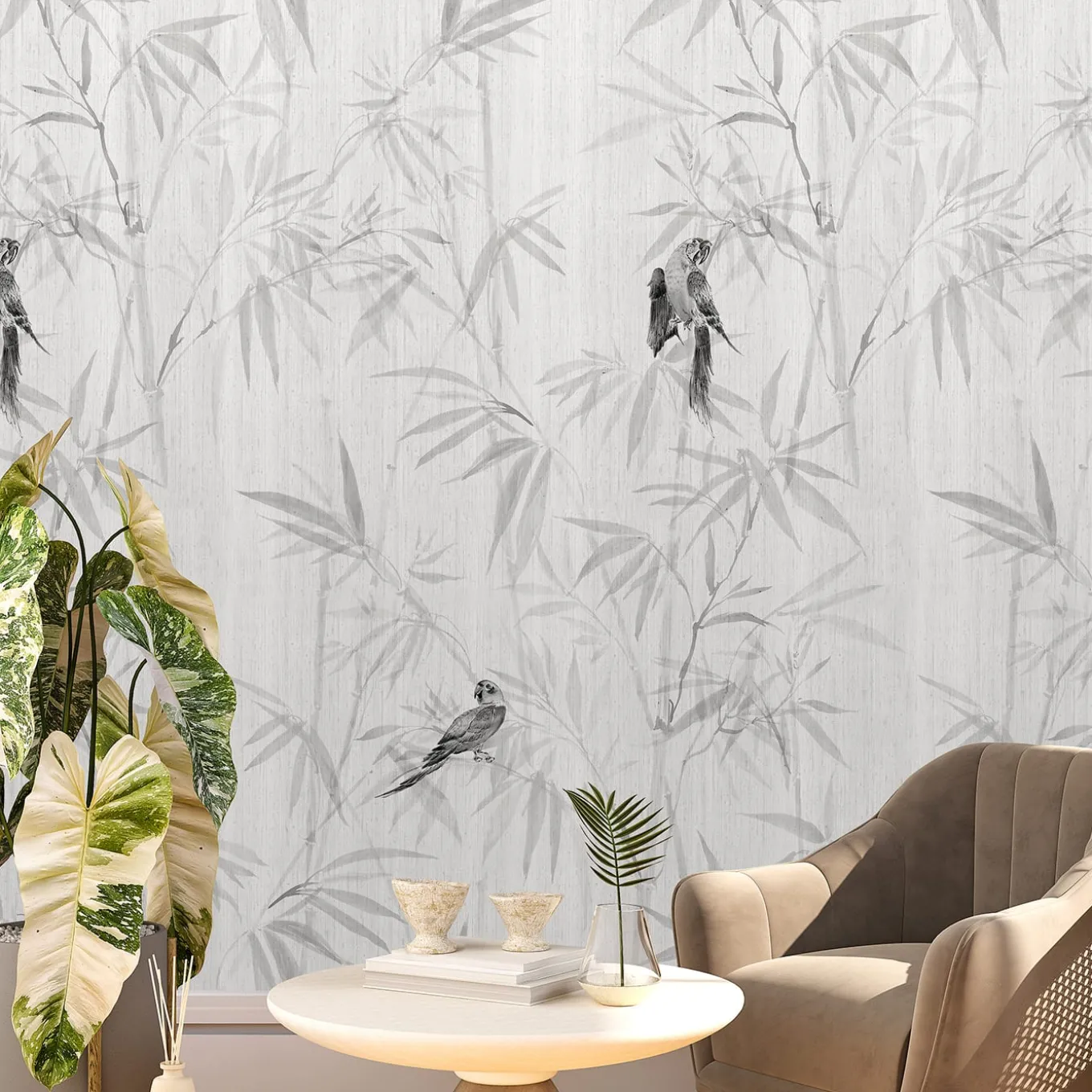 Japandi Aesthetic Bamboo Wallpaper