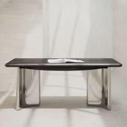 Jean Black Oak Top With Steel Base Desk