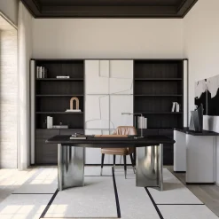 Jean Black Oak Top With Steel Base Desk
