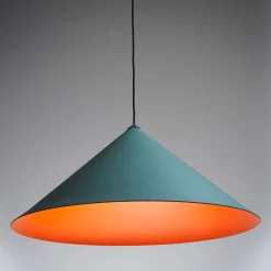 Jeena Minimal Lantern Green Orange Iron Pendant Light