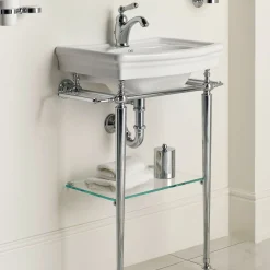 Jolie White Ceramic And Chrome Finish Console