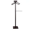 Joy Cocoa Brown Wood & Leather Valet Stand