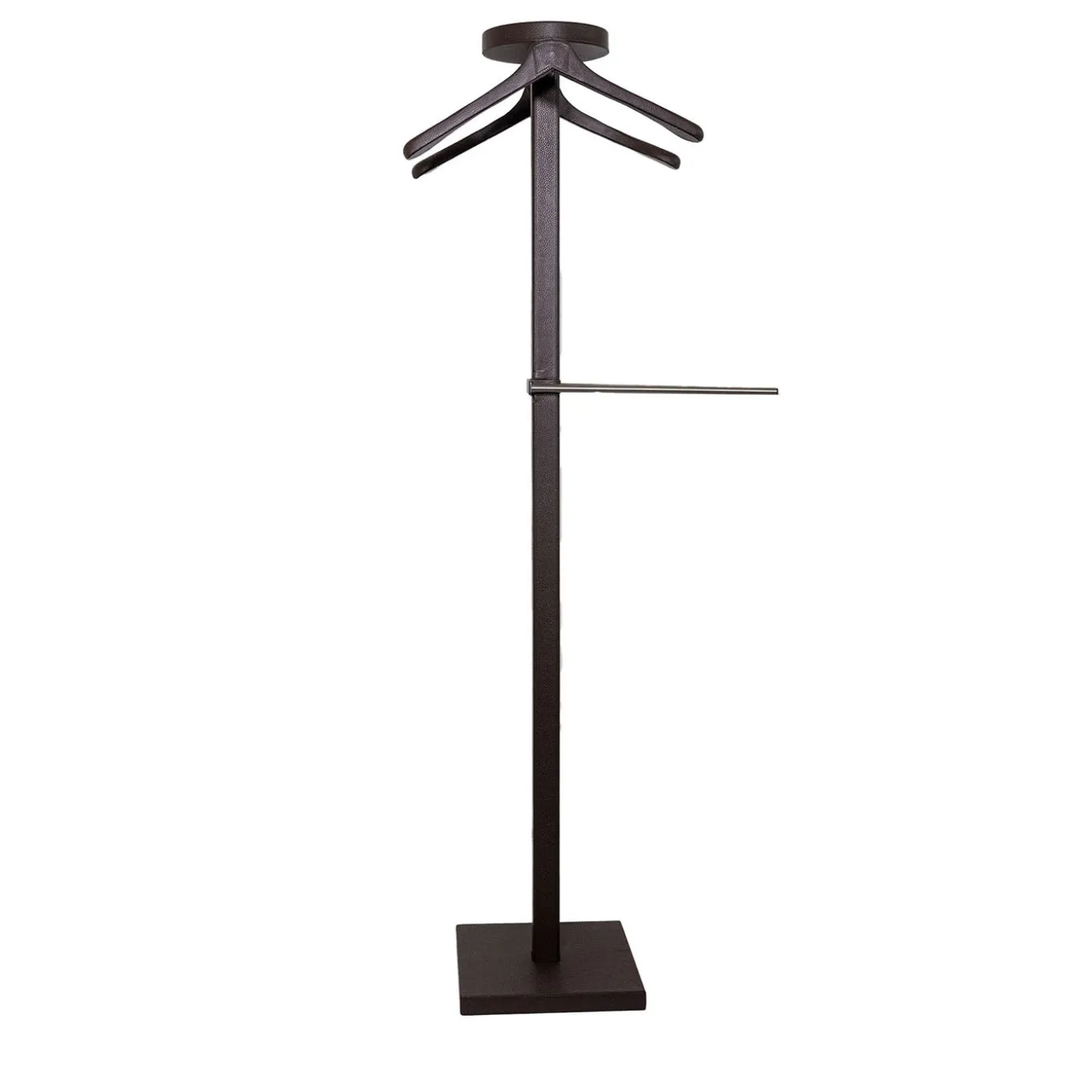 Joy Cocoa Brown Wood & Leather Valet Stand