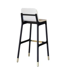 Joyce Wood Leather Upholstered Bar Stool