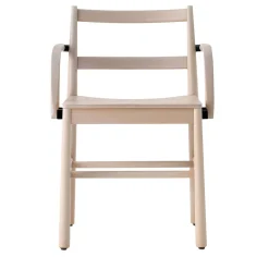 Julie Bleached Wood chair with armrests by Emilio Nanni