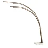 Juncos with 4 branches in brass and white marble base floor lamp