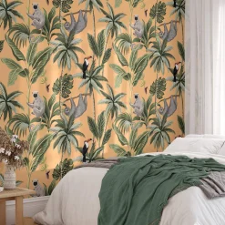 Jungle Wallpaper with Orange Background