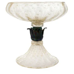 24K Golden & Black Footed Bowl