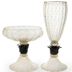 24K Golden & Black Footed Bowl