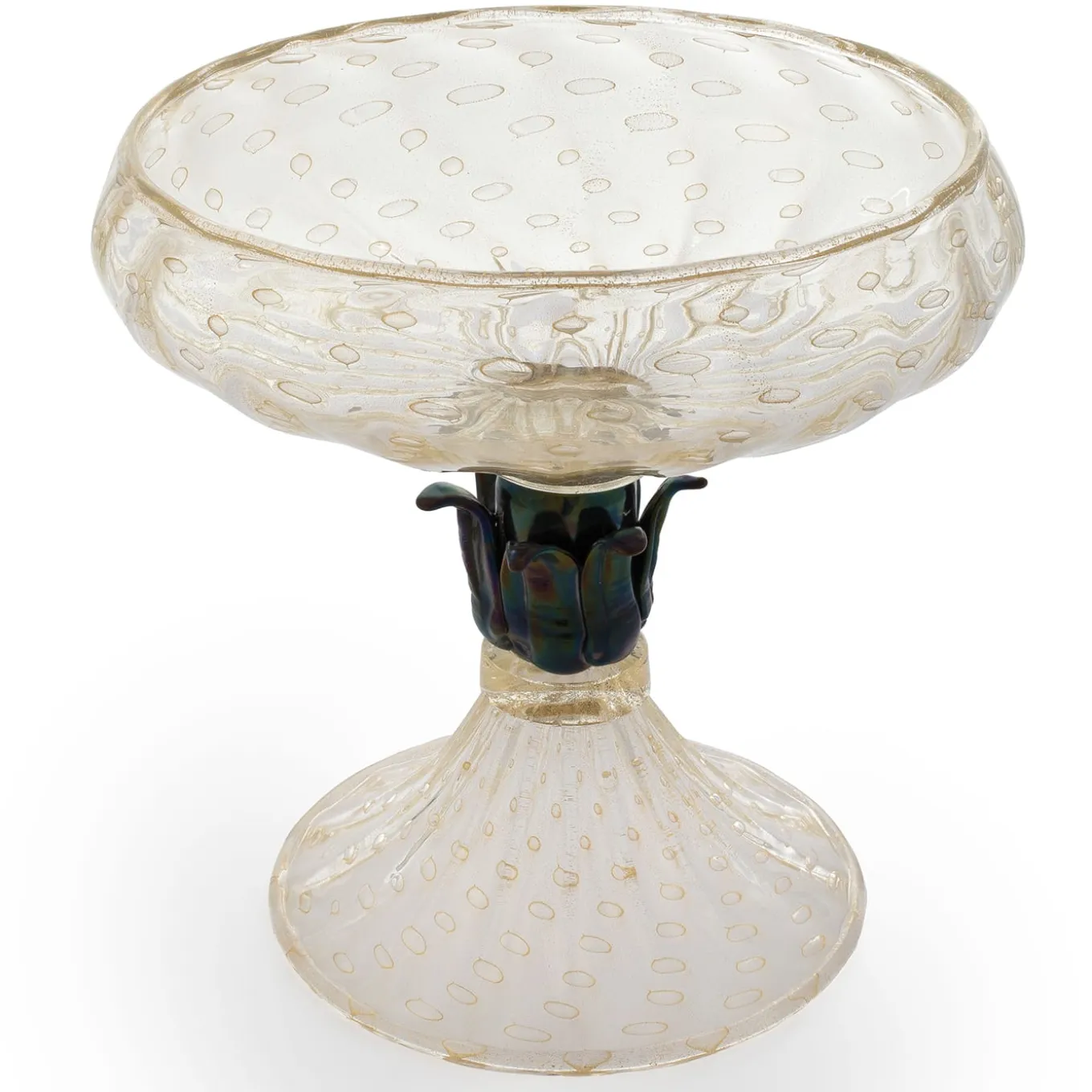 24K Golden & Black Footed Bowl