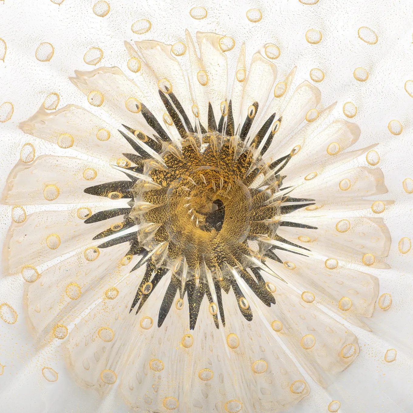 24K Golden & Black Footed Bowl